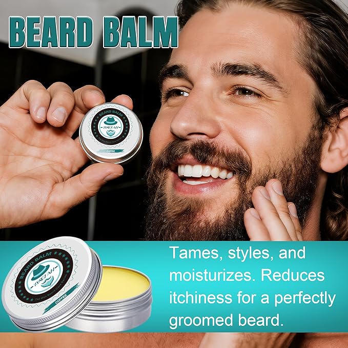 XIKEZAN Beard Care & Grooming Sets w/2 Pack Beard Oils, Conditioner, Wash, Balm, Wash, Scissors, Brush, Comb, Stocking Stuffers for Men Him Valentines Fathers Gifts for Dad,Christmas Gifts