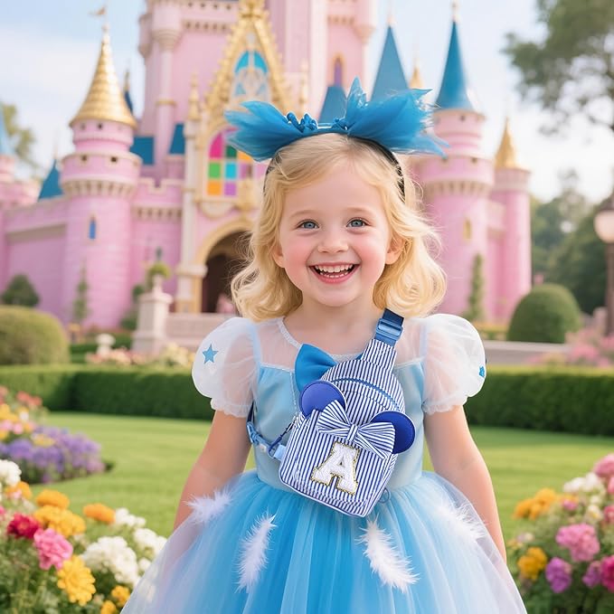 Initial Sling Bag, Small Sling Bags for Girls Kid, Gifts for Little Girls Kids, Girl Birthday Gift for Kids Daughter Sister Kid Girl Gifts Birthday (Blue S)