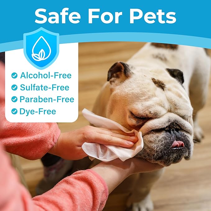 Prime Pets Dog Grooming Wipes, 600 Count, 6x8 Inch Deodorizing Wipes for Dogs & Cats, 100% Fragrance Free, Natural Pet Wipes for Cleaning Face Bum Eyes Ears Paws Teeth, Dog Wipes