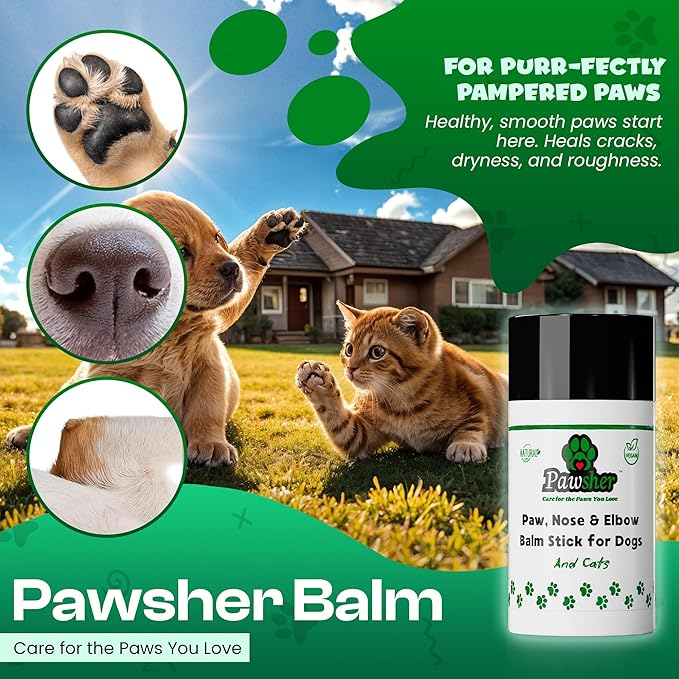 Dog Paw Balm 2.6 oz - Only 8 Natural Ingredients - Dog Paw Balm Lick Safe - Easy No-Mess Stick - Moisturizes & Heals Dry Cracked Paws, Nose & Elbow - All Weather Paw Protector for Dogs & Cats