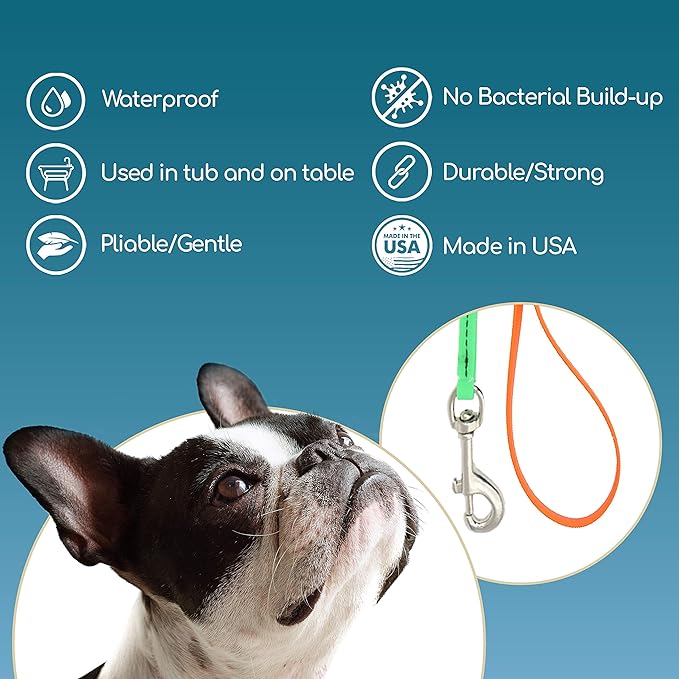 Jelly Pet Grooming Loop for Dogs, Groomers Helper, BioThane Material is Easy to Clean, Waterproof & Durable Noose Loop, Fits Most Pet Grooming Tubs/Tables/ 3/8” x 24” W/Ring Purple