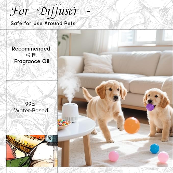 HIQILI Diffuser Oil for Humidifier & Reed Diffusers, Suitable for Home and Other Scenarios, Long Lasting Scent - Love of Water, 0.34 Fl Oz