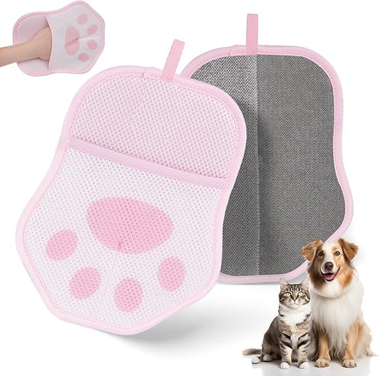 Electrostatic Pet Hair Removal Glove Brush, Newly Upgraded Reusable and Washable Cats & Dogs Hair Removal Glove, Pet Hair Removal Tool for Clothing, Couch, Carpet, Car Seat, 1 Pcs Pink