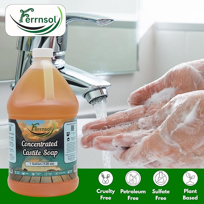 1 Gallon Concentrated Castile Gel Soap – Unscented, Fragrance-Free – Ultra Thick Natural Cleaner for Hands, Laundry, and Surfaces – Biodegradable – 128oz Refill