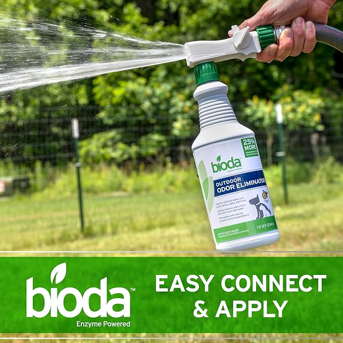 Bioda Probiotic Natural Outdoor Odor Eliminator Spray Enzyme Cleaner Destroys Cat & Dog Odor Neutralizer for Lawn, Artificial Grass, and Patios