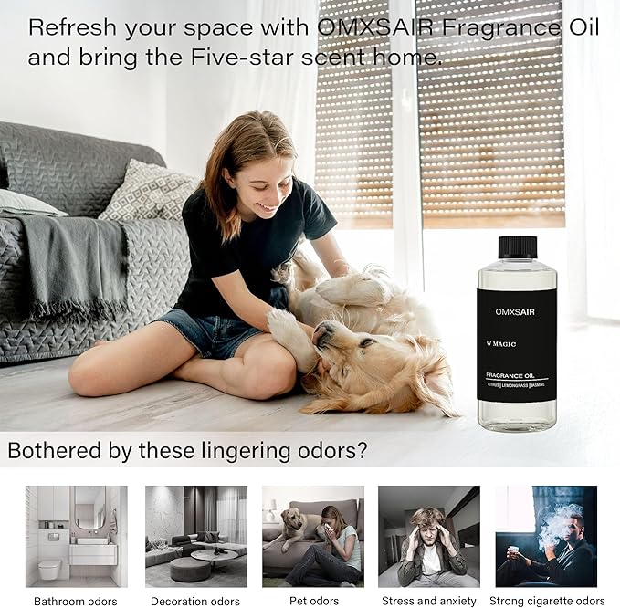 Hotel Diffuser Oil & Home Luxury Scents - W Magic 500ml - Inspired by W Hotel Citrus Bergamot,Jasmine - Aromatherapy Scent Diffuser Oil- Fragrance Essential Oils Blend for Diffuser