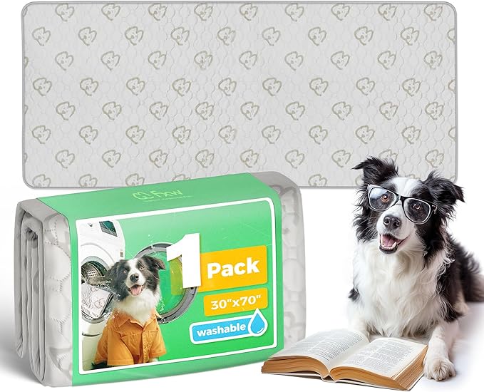 FXW Washable Pee Pads for Dogs, Puppy Pads with Super Absorbent, Specifically Designed for Potty Training, 75" × 30" Rectangle, Khaki, 1 Pack