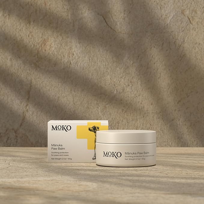 MoKo - Dog Paw Wax 60 g (2.1 oz) - Moisturizing Dog Paw Balm with Manuka Honey - Creates Barrier That Protects and Heals Dry Cracked Paws & Noses - Made with Natural Beeswax