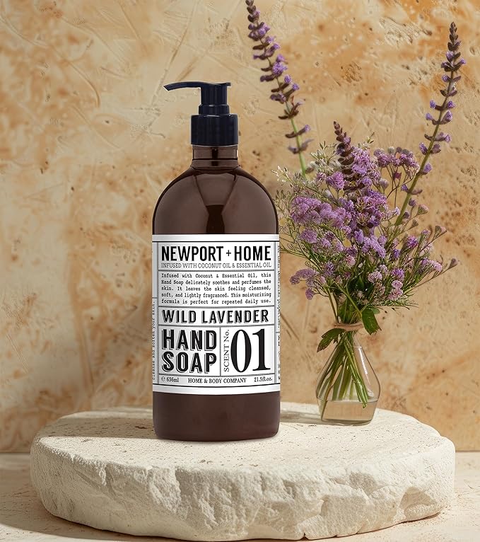 Newport Home Hand Soap, Wild Lavender and Rosemary Mint, 21.5 fl oz, Set of 4, Home and Body Co