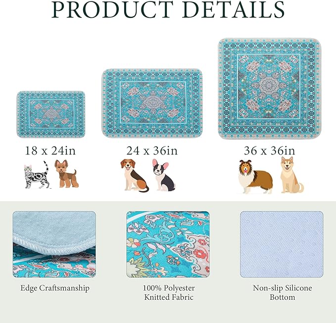 Homimp Washable Pee Pads for Dogs, 4 Pack Reusable Puppy Pads, Absorbent and Leakproof Dog Pee Pads, Non Slip Puppy Training Pads, Pet Mat for Floor, Crate, Couch, Whelping, 24"x36"