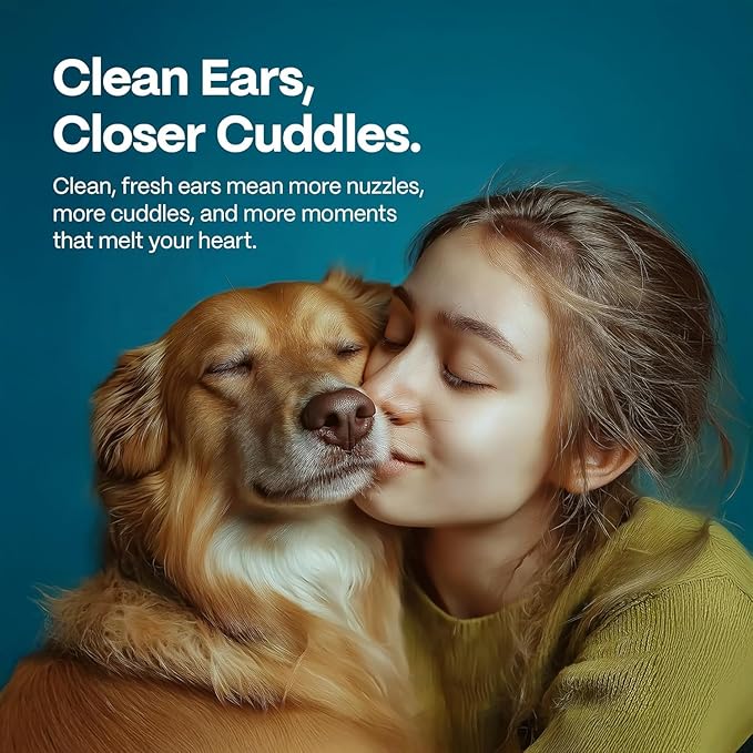 DOCO Dog Ear Cleaner Wipes Finger Cleaning Kit for Dogs & Cats Eucalyptus, Chamomile & Aloe Cat Ear Cleaner Soothes, Deodorizes & Helps Itchy Ears (100 Count)