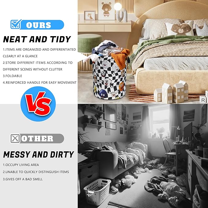 Ball Laundry Basket Oxford Cloth Funny Various Types Of Balls Laundry Hamper With Handle Foldable Portable Clothes Storage Basket 18.9 X 16.5 Storage Bag For Laundry Room/Bathroom/Bedroom/Dormitories