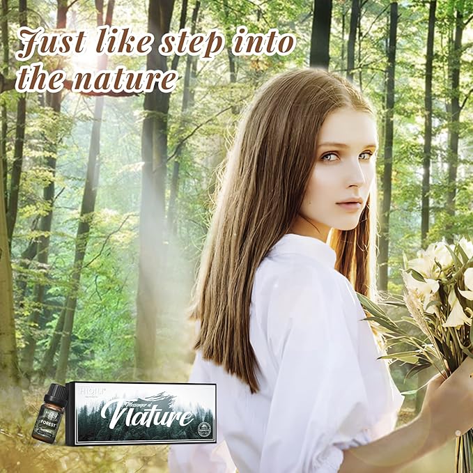 HIQILI Nature Fragrance Oil 6x10ml, Scented Oil for Candle Scents Soap Making & Diffuser, Essential Oils Set for Soy Candles Slime Home Car Aromatherapy, for Men Women Halloween Thanksgiving