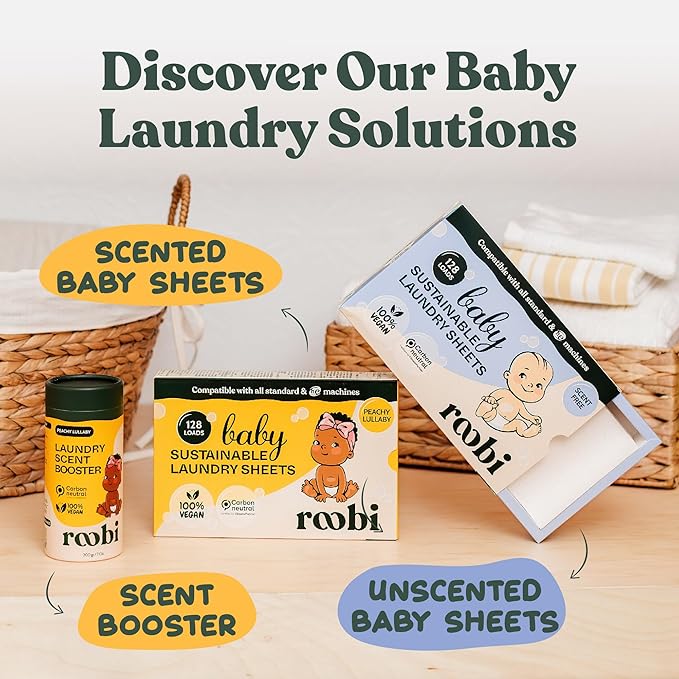 Roobi Sustainable Laundry Scent Booster Beads. Linen Breeze Fragrance Laundry Beads. Up to 20 Washing Cycles. Carbon Neutral, 100% Vegan.