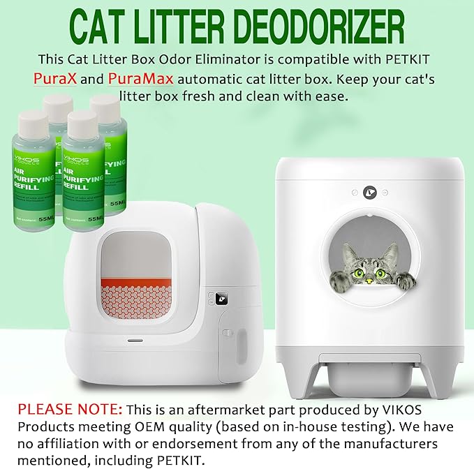 Cat Litter Deodorizer for PET-KIT PuraX PuraMax Self-Cleaning Cat Litter Box Odor Eliminator for Strong Odor Remover Litters Box Deodorizer Replaced Odors Remover Refills (Lemon Flavor)