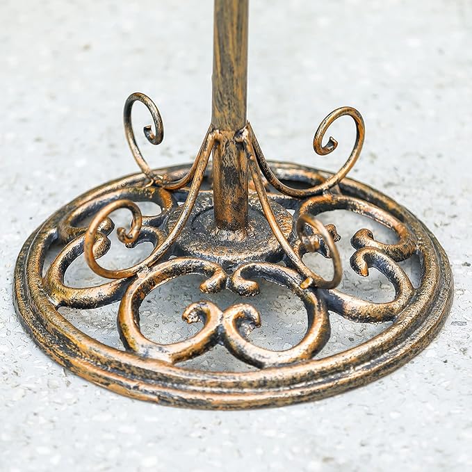 11.4" W*27.6" H Cast Iron Pedestal Bird Baths for Outdoors, Vintage Metal Bird Bath Bowl, Bird Feeder Or Drinker Plate, Home Garden Lawn Yard Decorations