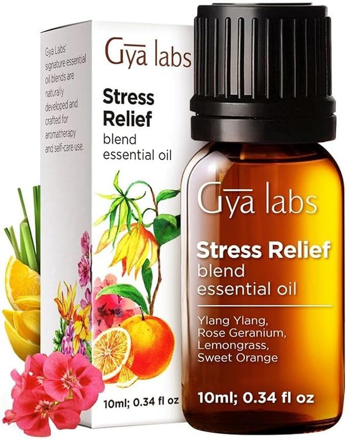 Stress Relief Oil Essential Oils Blend for Diffuser & Sleep Oil for Diffuser Set - Aromatherapy Grade Essential Oils Set - 2x10ml - Gya Labs