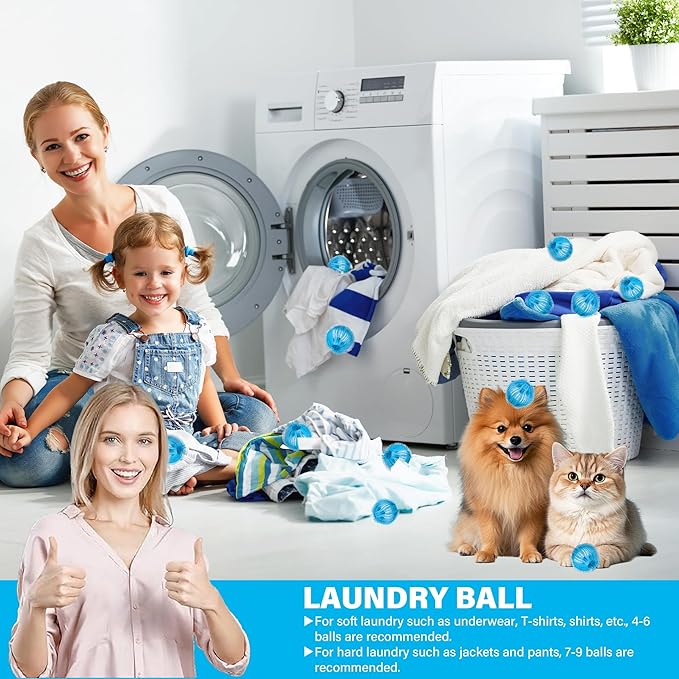 12 Pcs Pet Hair Remover for Laundry, Pet Hair Catcher, Washing Balls, Reusable Washing Machine Lint Paw Hair Catcher, Lint Balls for Washing Machine Dryer (Blue)