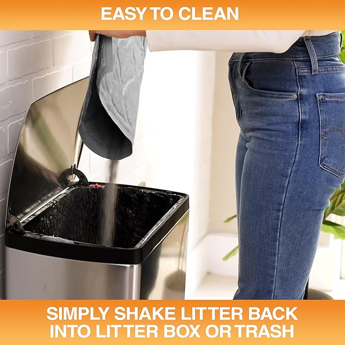 Neater Pets Neater Mat Cat Litter Rug, Thick & Durable Cat Mat for Litter Box, Trapper Pad Catches Mess to Protect Indoor Floors, Soft on Kitty Paws, Anti-Skid Grip Backing, Easy to Clean, Grey