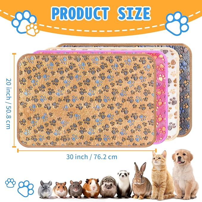 8Pack Soft Guinea Pig Bedding Blankets Washable Small Animal Fleece Cage Liners Reusable Pet Pee Pad Sleep Mat Pad Cover for Hamster Chinchilla Rabbit Hedgehog Dog Cat Essentials (20×30 Inch)