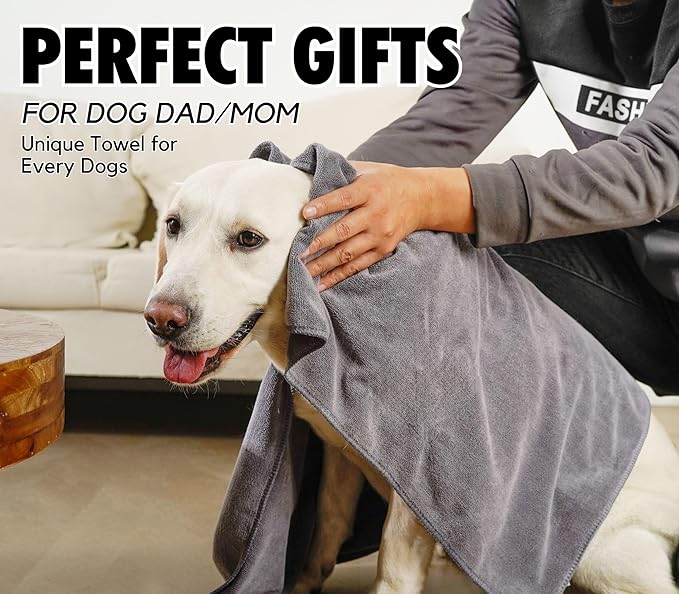 InnoBeta Pitbull Gifts Dog Towels for Drying Dogs, Pack of 2, 40 Inch X 23.6 Inch, Perfect Dog Shower & Bath Supplies for Large, Medium or Small Dogs