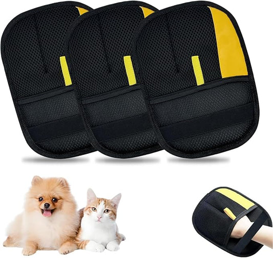 3Pcs Pet Hair Removal Glove for Cats & Dogs, Reusable Electrostatic Pet Hair Gloves,Pet Hair Remover, Newly Upgraded Pet Hair Removal Tool for Car Seat,Clothing,Carpet,Couch