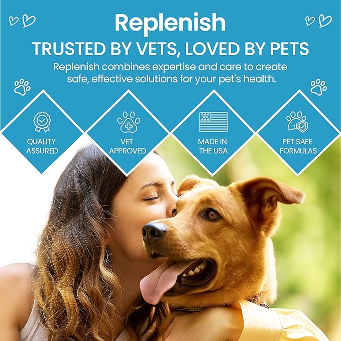 Replenish Otic Ear Cleaning Solution for Dogs – Antiseptic Ear Cleaner for Dogs & Cats – Advanced Ear Flush for Yeast Treatment and Odor Control – 8 oz
