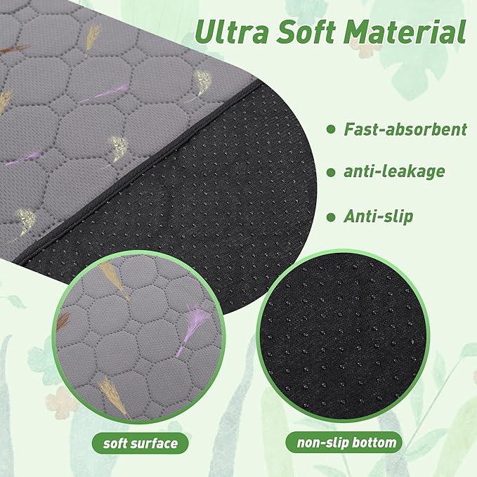 2Pcs Guinea Pig Cage Liners,Guinea Pig Fleece Cage Liners24''X72'' Super Absorbent Washable Pee Pads Reusable for Rabbit Hamster Chinchilla