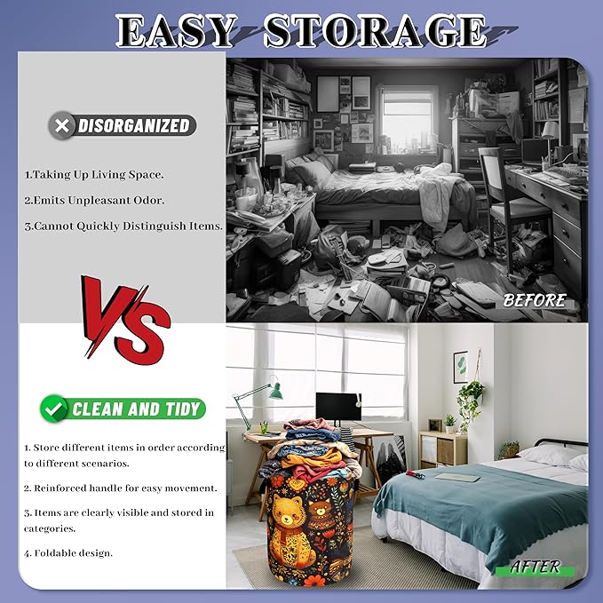 Abstract Watercolor Cats Laundry Hamper Oxford Cloth Animals Cat Laundry Basket With Handle Portable Clothes Storage Basket Foldable Laundry Bag 18.9"x16.5" For Laundry Room/Bedroom/Bathroom