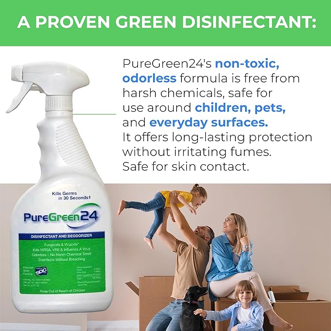 Safe & Effective Disinfectant. Kills Deadly Germs including RSV COVID-19 Norovirus MRSA Staph 2025 flu Contains no toxic chemicals odorless child & pet safe 1 gallon bottle ready to use