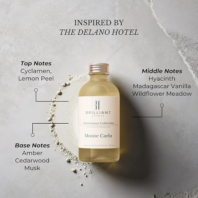 Brilliant Scents - Monte Carlo | Destination Series - Luxury Home & Business Scent | Cyclamen, Lemon Peel - Fragrance Oil - 200ml