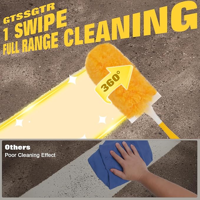 360° Heavy Duty Duster Refills for Swiffer Duster,30 Pack & 1Handle 4X Faster Electrostatic Deep Duster Kit for Cleaning, Pet Hair, Blinds & Car Vents,Lasts 2+ Months, Eco-Friendly & Gift-Ready