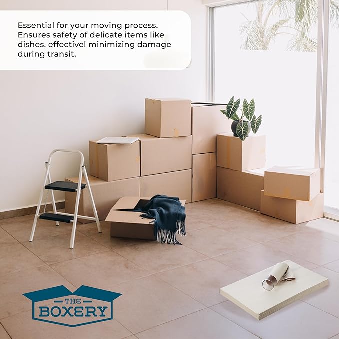 The Boxery Newsprint-Packing Paper Sheets for Moving (600 Sheets) 20"x 30"|Wrapping Paper, Newsprint Paper, Shipping & Moving Supplies, Packing Materials, Paper Wrap