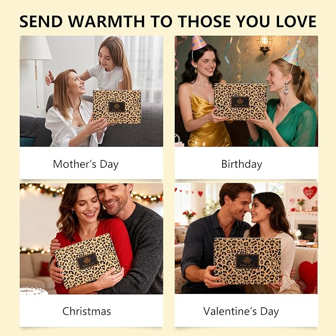 Leopard 32 Pcs Facial Skin Care Set, Spa & Self-Care Gifts, Bath and Body Gifts for Women, Lip Oil, Face Sheet Mask, Bath Oil, Hyaluronic Acid, Birthday, Christmas, Valentines