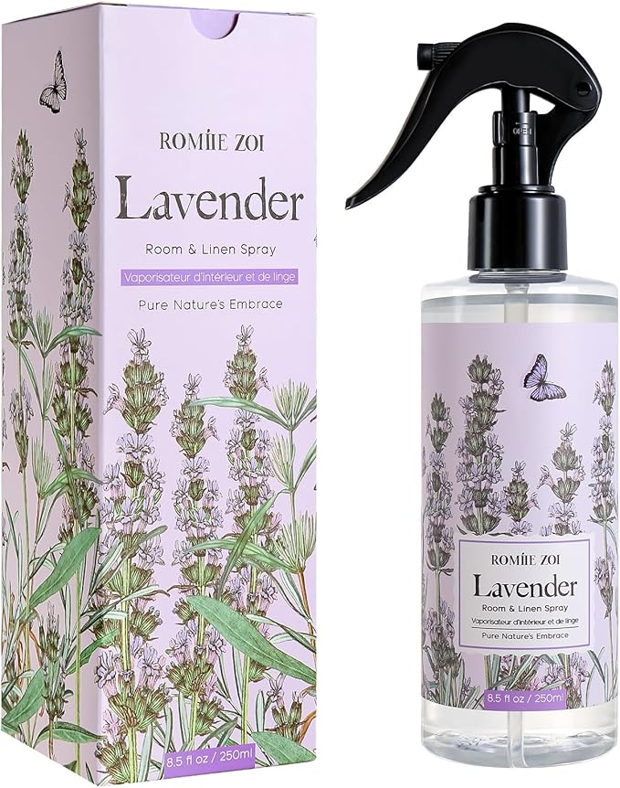 ROMIIE ZOI Linen & Room Air Freshener Spray Room Mist, with Natural Plant Extract, Lavender Scent, 8.5 FL OZ.