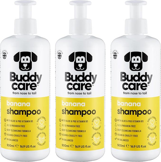 Banana Dog Shampoo & Conditioner by Buddycare | with Aloe Vera and Pro Vitamin B5 (50.72oz)