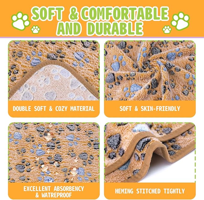 4Pack Soft Guinea Pig Bedding Blankets Washable Small Animal Fleece Cage Liners Reusable Pet Pee Pad Sleep Mat Pad Cover for Hamster Chinchilla Rabbit Hedgehog Dog Cat Essentials (30×42 Inch)