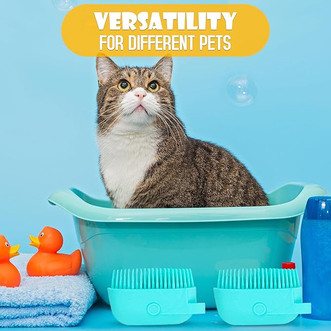 2 Pcs Dog Bath Brush With Soap Dispenser - Silicone Dog Scrubber For Bath Dogs Shampoo Brush Scrubber Dogs Soap Dispenser Exfoliating Shampoo Massage Brush