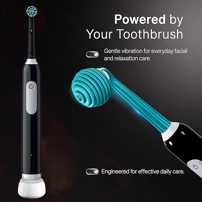 5-in-1 Silicone Massage Attachment Compatible with Rotating Electric Toothbrushes | Facial & Relaxation Tool | Travel-Friendly, Waterproof, Easy-Clean | Not for Sonic or iO Series