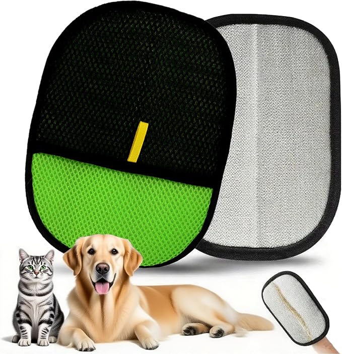 Pet Hair Removal Glove for Cats and Dogs, 2025 New Upgrade Efficient Grooming Gloves for Pet Hair, Electrostatic Cat Grooming Gloves for Hair Removal, Reusable Pet Hair Remover Glove