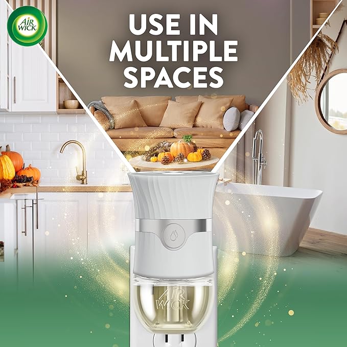 Air Wick Plug In Scented Oil Refill, Infused with Essential Oils, Plug In Air Fresheners for Home, Fresh Pine & Juniper, 4 ct