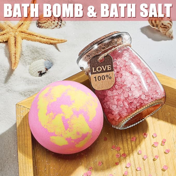 Birthday Gifts for Women Friendship, Rose Relaxing Spa Gifts Basket for Women Self Care Gifts, Thank You Gifts Bath Set Christmas Gifts for Mom Her Best Friend Wife Sister Coworker Nurse Teacher