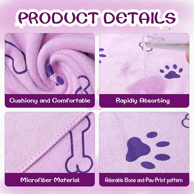 30 Pcs Dog Towels for Drying Dogs Bulk 20 x 40 Inch Quick Drying Pet Bath Towels Colorful Pet Grooming Towel Absorbent Microfiber Towel for Small Medium Large Dog Puppy Cat