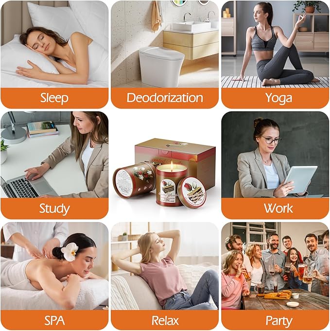 Decorative Candles for Home, Scented Wax, Indoor Use (Sandalwood & Rose)