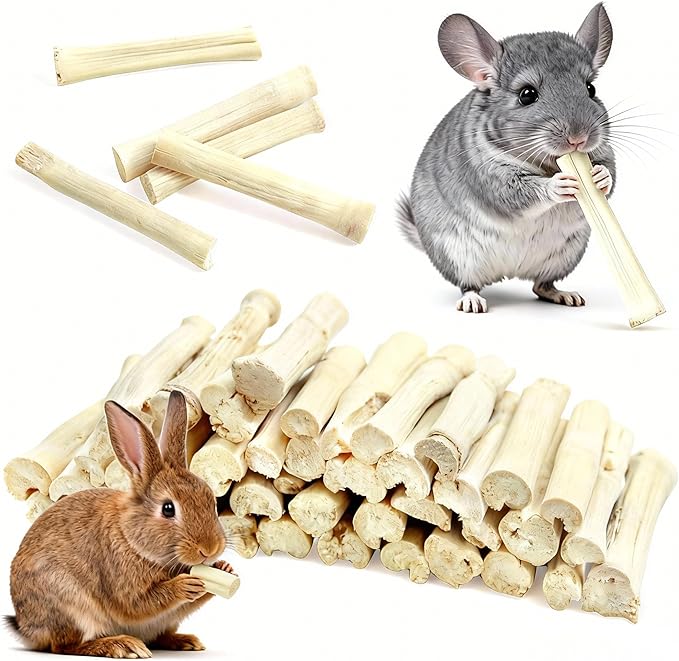 430g Natural Sweet Bamboo Chew Toys Chew Sticks Bamboo Sticks Teething Toy for Rabbit, Bunny, Guinea Pig, Hamster, Chinchilla, Bunny, Rat and Other Small Animals