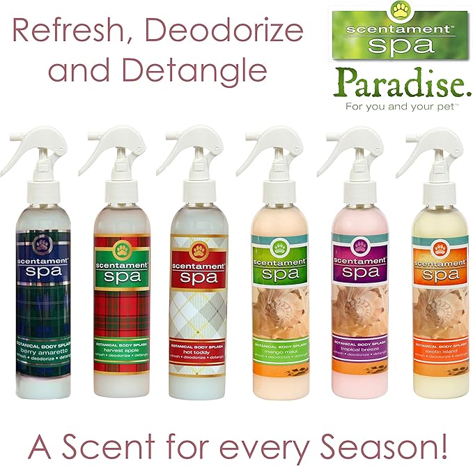 Best Shot Scentament Spa Botanical Body Splash, Detangler Spray, Body Spray for Pets, Cat and Dog Cologne Spray, Tropical Breeze, 8 Oz.