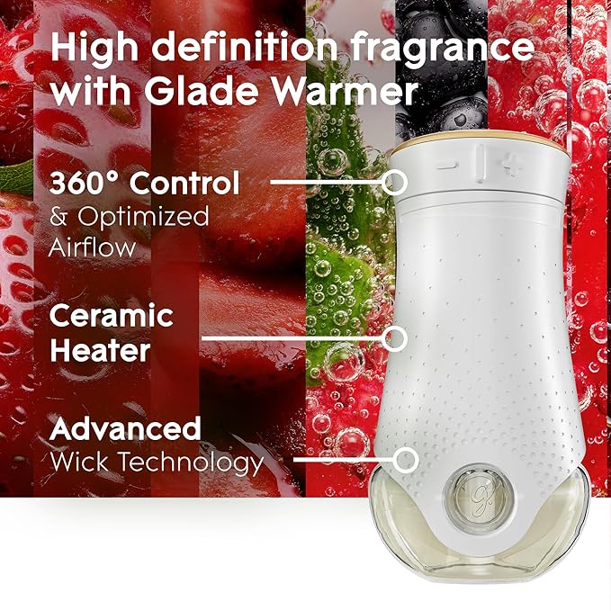 Glade PlugIns Refills Air Freshener, Scented and Essential Oils for Home and Bathroom, Bubbly Berry Splash, 3.35 Fl Oz, 5 Count