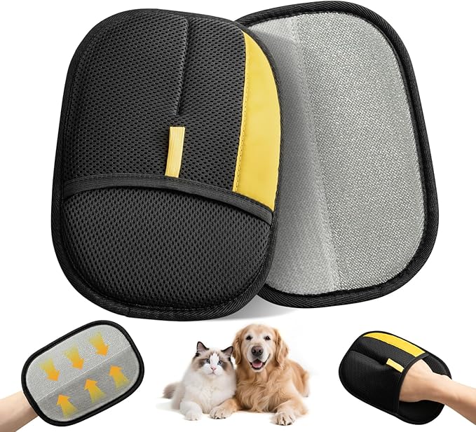 Hasina Pet Hair Removal Glove for Dogs & Cats, Upgrade Reusable Electrostatic Pet Grooming Glove, Pet Remover Mitt for Couch, Car Seats, Carpet, Clothing