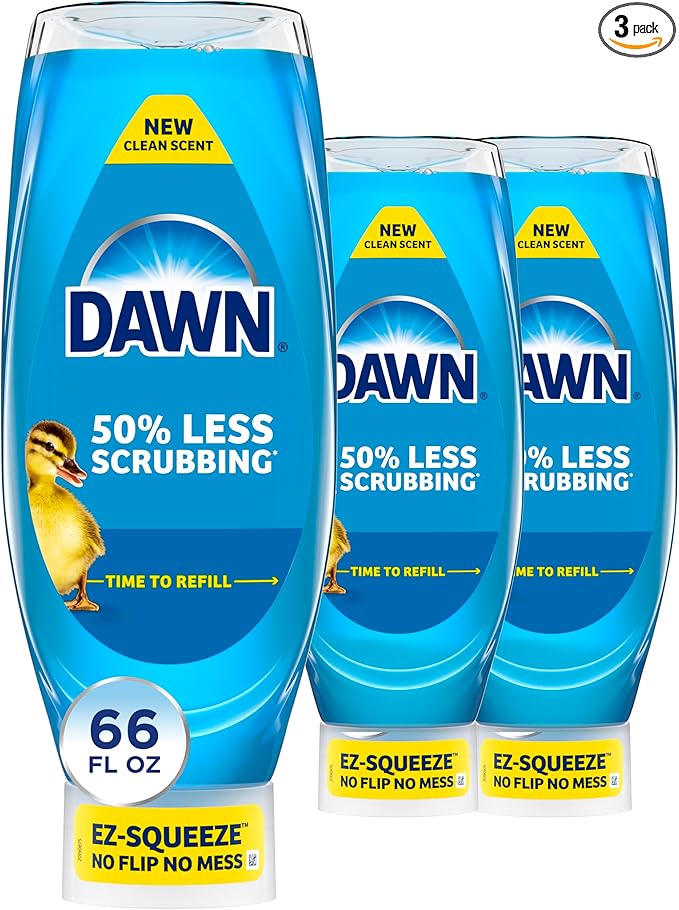 Dawn Ultra EZ-Squeeze Dish Soap, Dishwashing Liquid, Original, 3x22oz