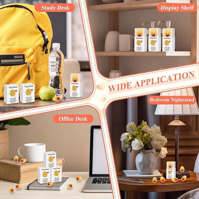 25 Set Employee Appreciation Gifts Bulk Coworkers Thank You Desk Pets Holiday Small Cute Emotional Support Resin Ornaments Card Box for Women Men Adults Office (Heart Potato)